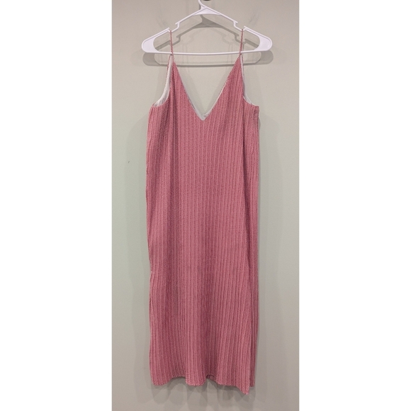 C/Meo Collective V-neck Red White Midi Dress Size Small - Picture 3 of 7